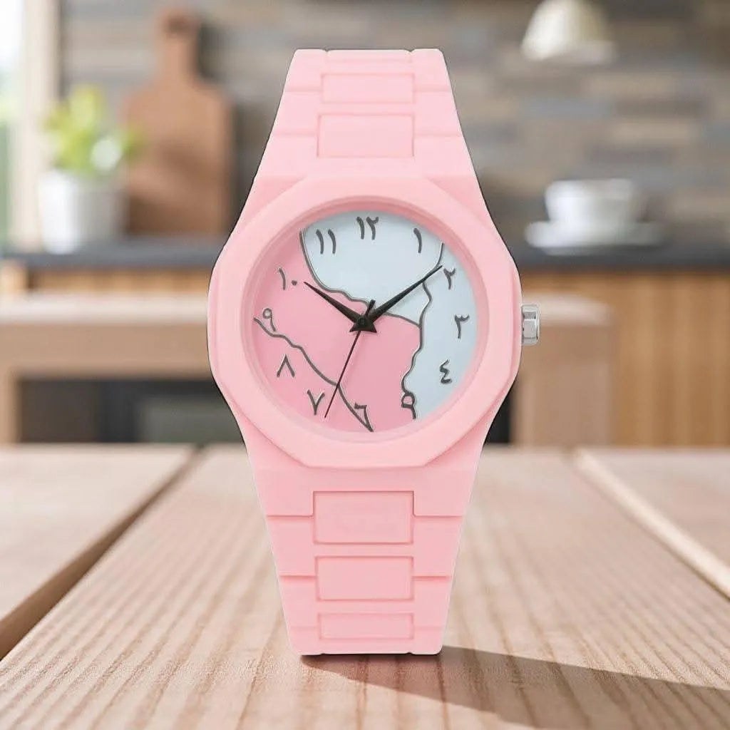 Pink Arabic Dial Watch