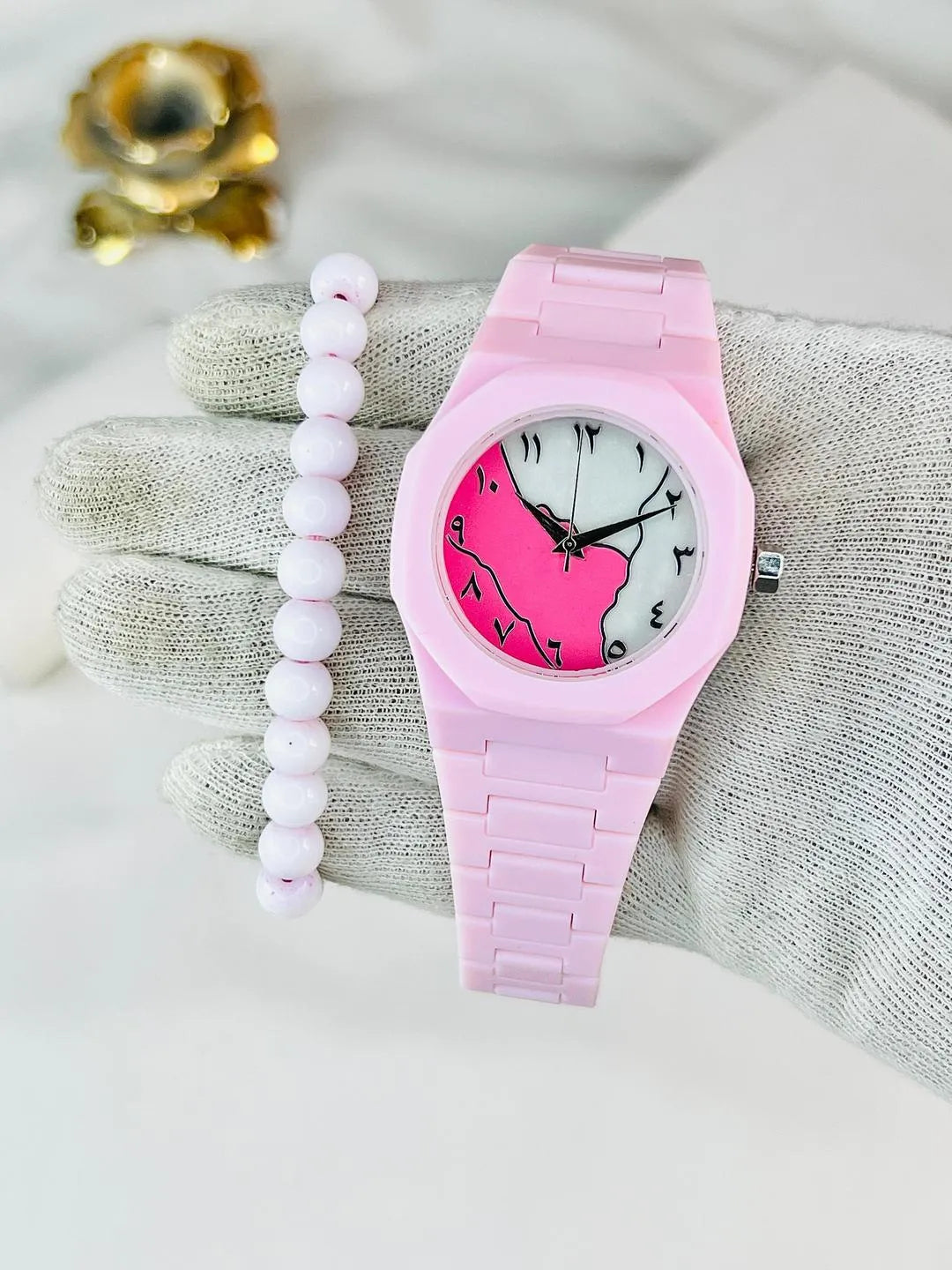 Pink Arabic Dial Watch